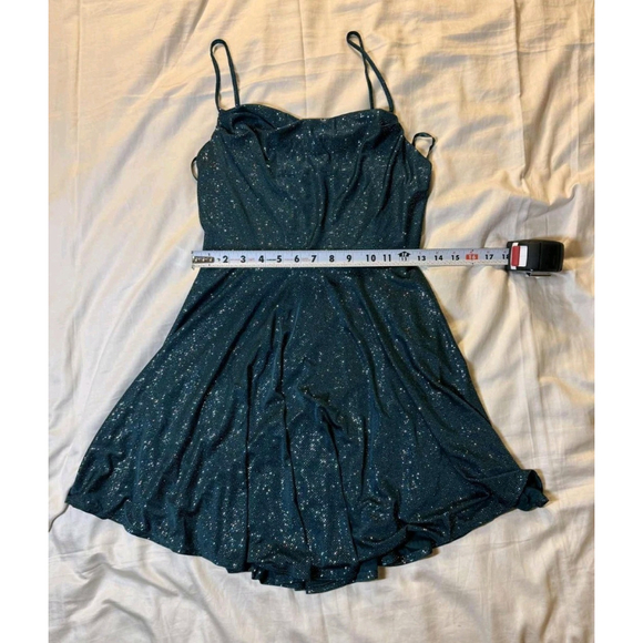 City Studio JUNIORS Emerald Green Multicolored Glitter Cocktail Dress Sz 7 / 8 - Picture 11 of 15
